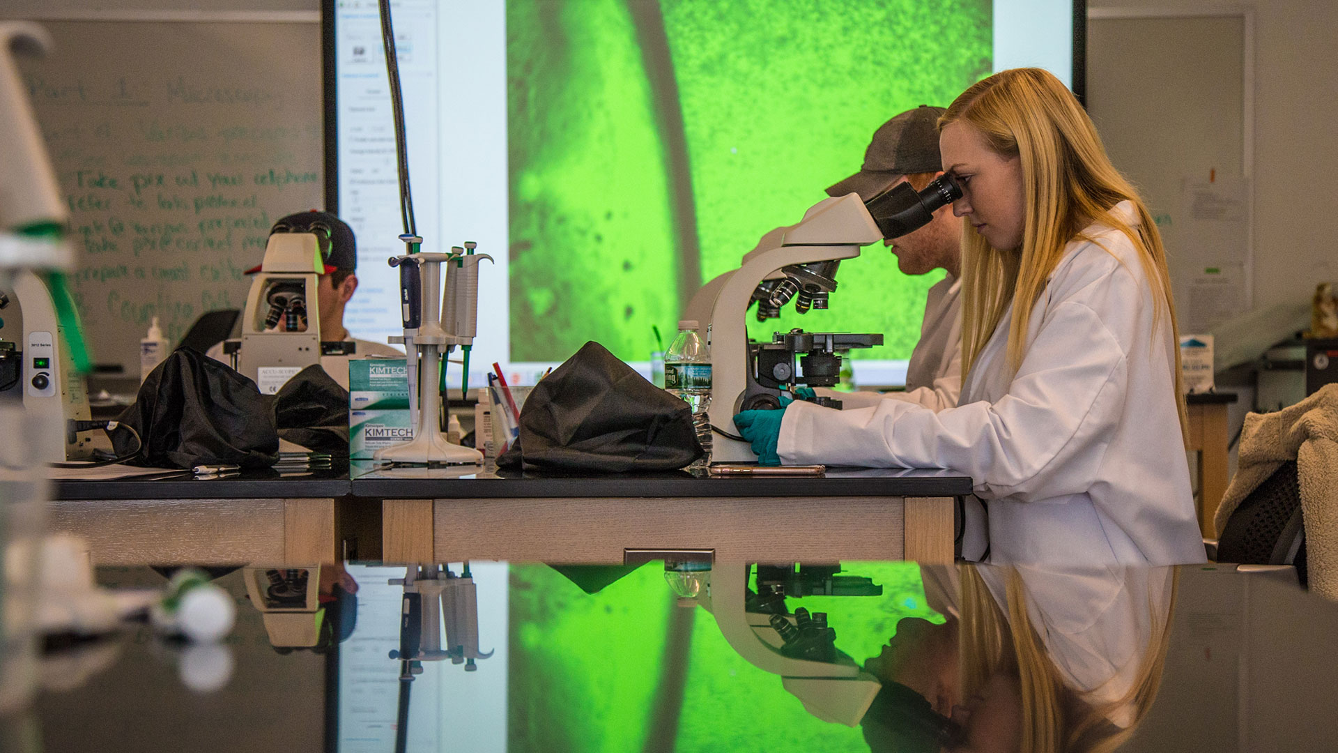 Biology students at JWU