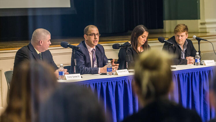 Speakers' panel made up of Chartwells employees talk to JWU students