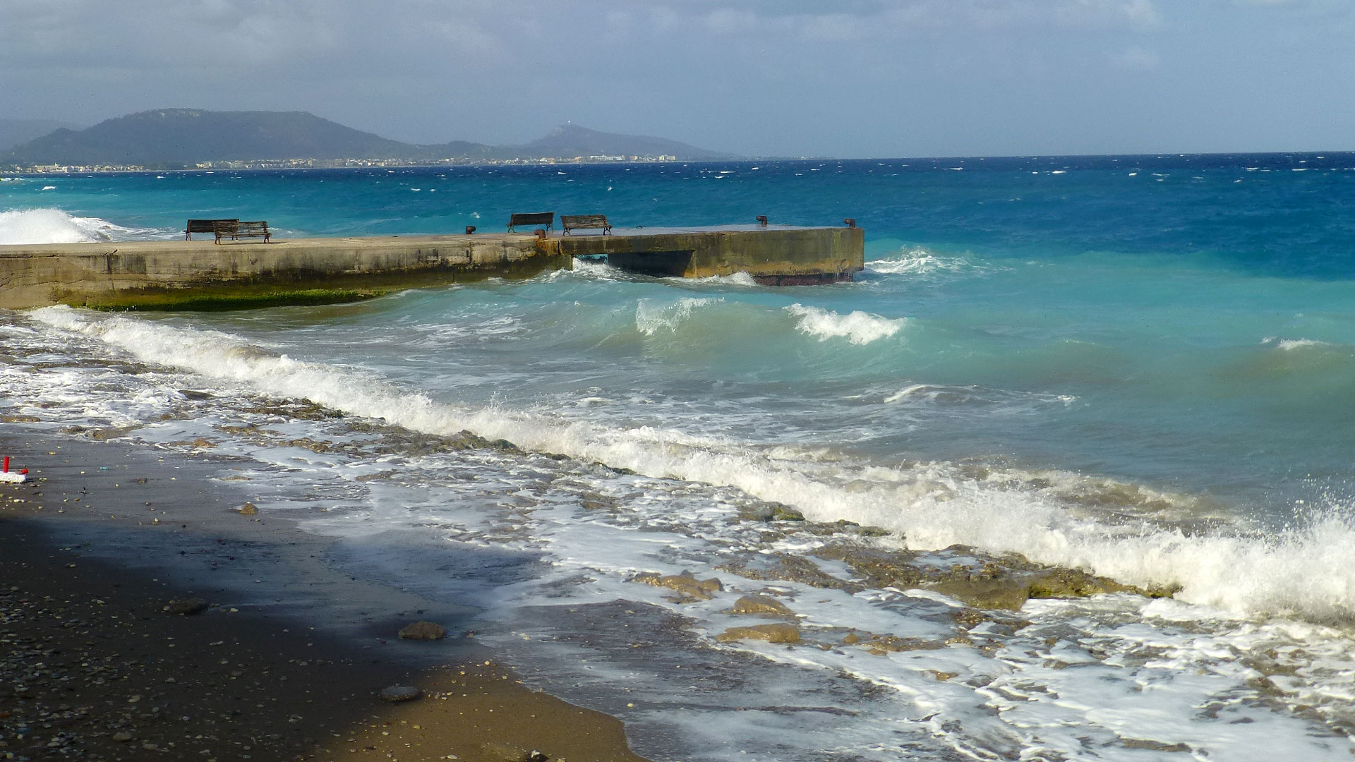The aegean sea surrounding the Island of Rhodes, Greece.
