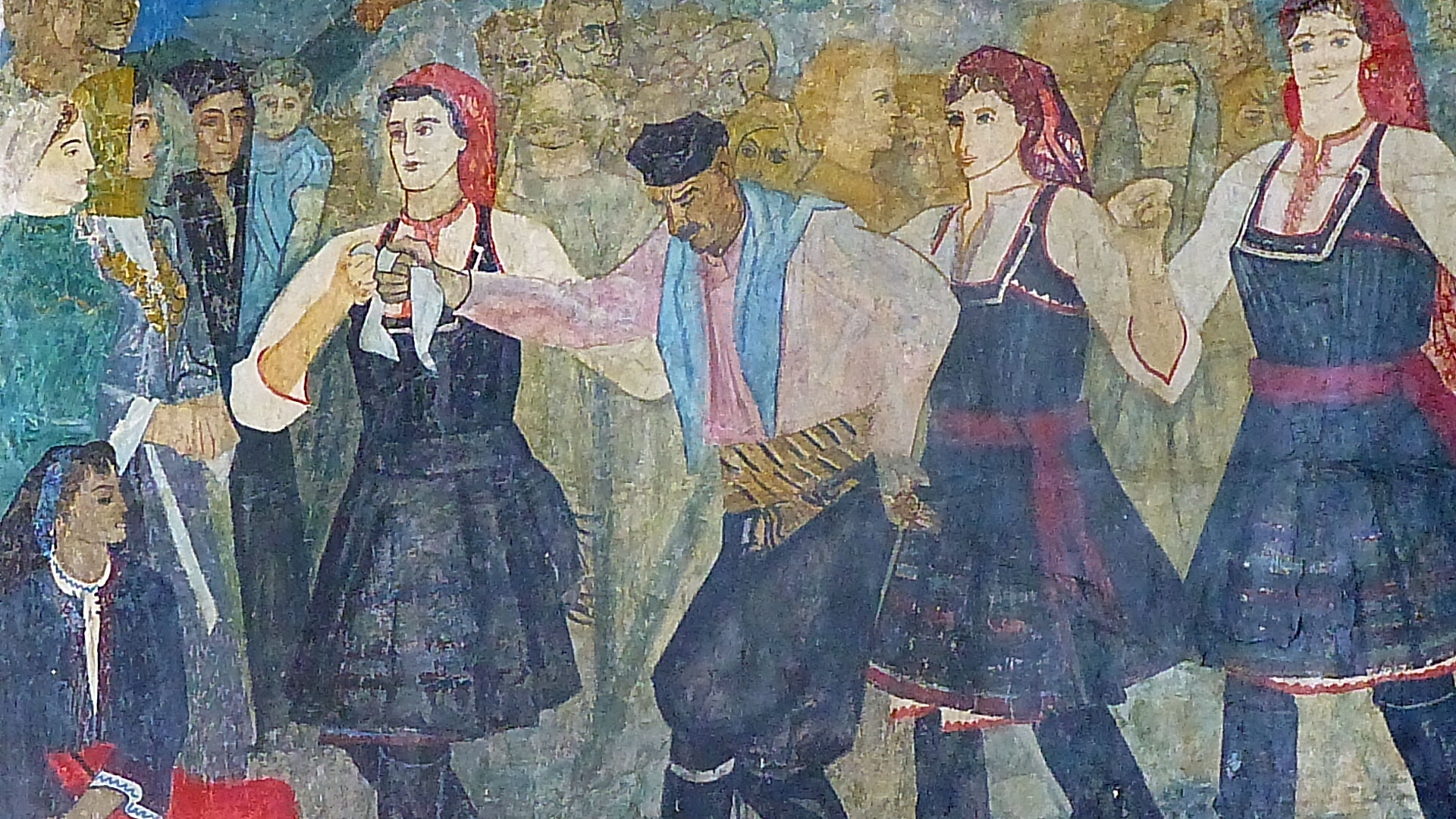 Ancient art within historic sites in Greece.