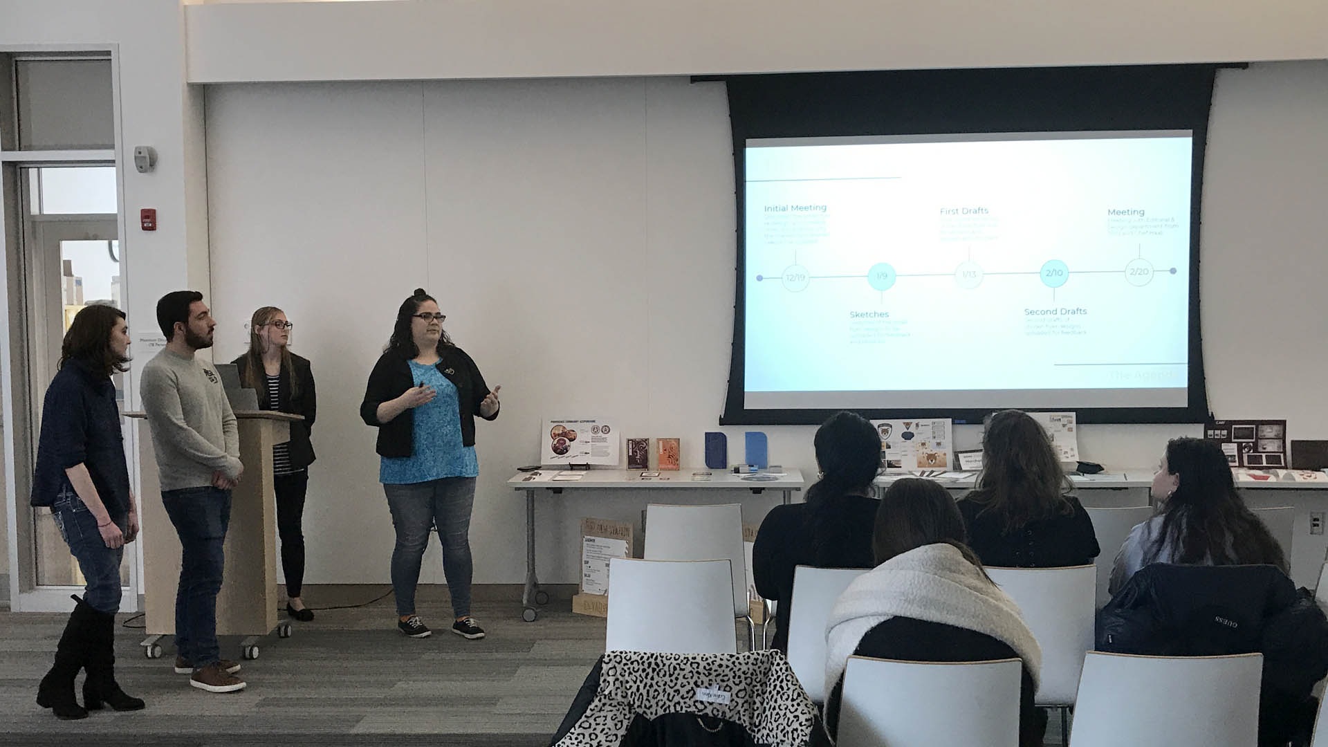 LeeAnn Florez, Julia Johnson, Laura Messenger and Tommy Milazzo designed a promotional materials for JWU’s Baking & Pastry Arts bachelor’s degree.