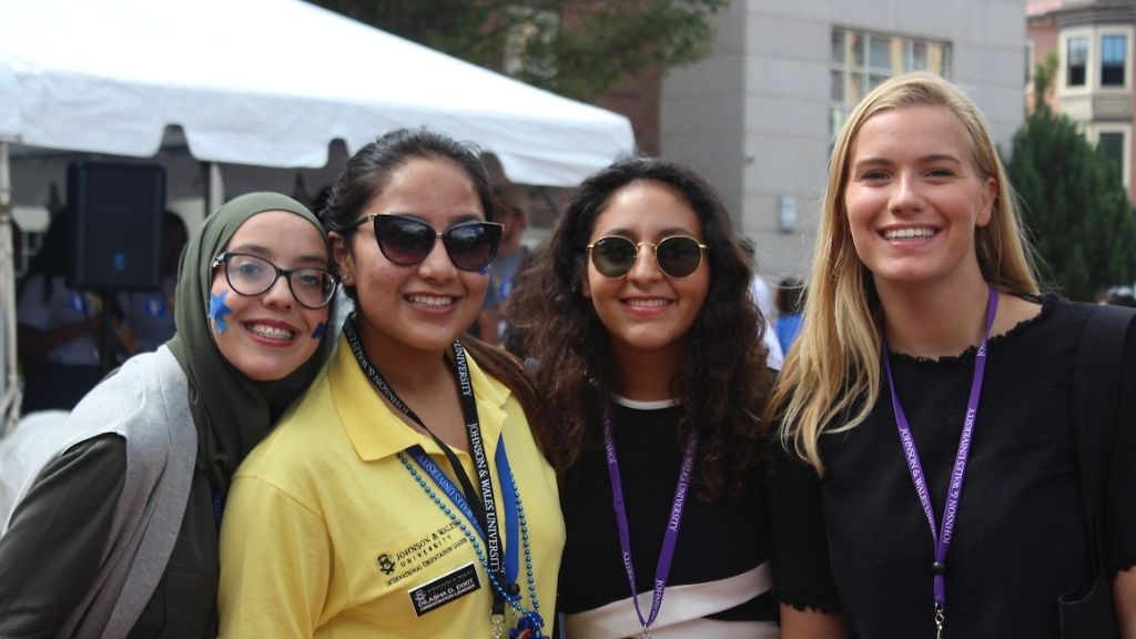 Four female JWU students
