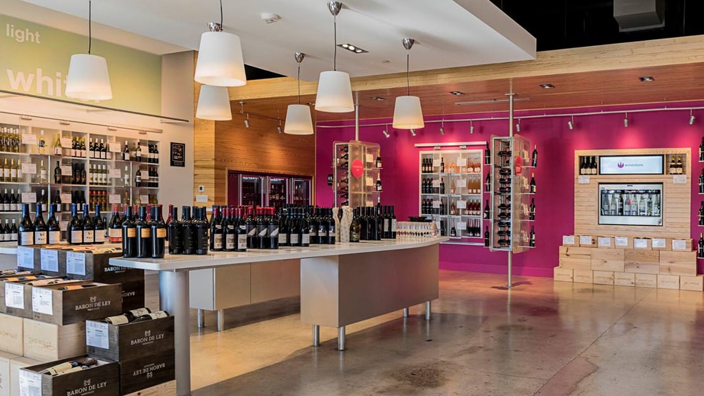 Interior of winestore. Chapel Hill.