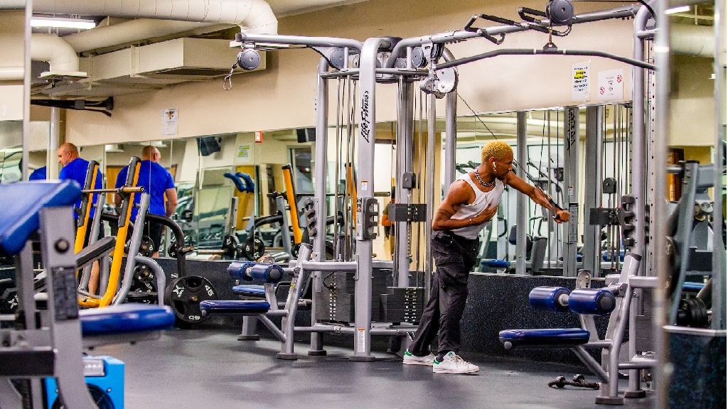 a student working out