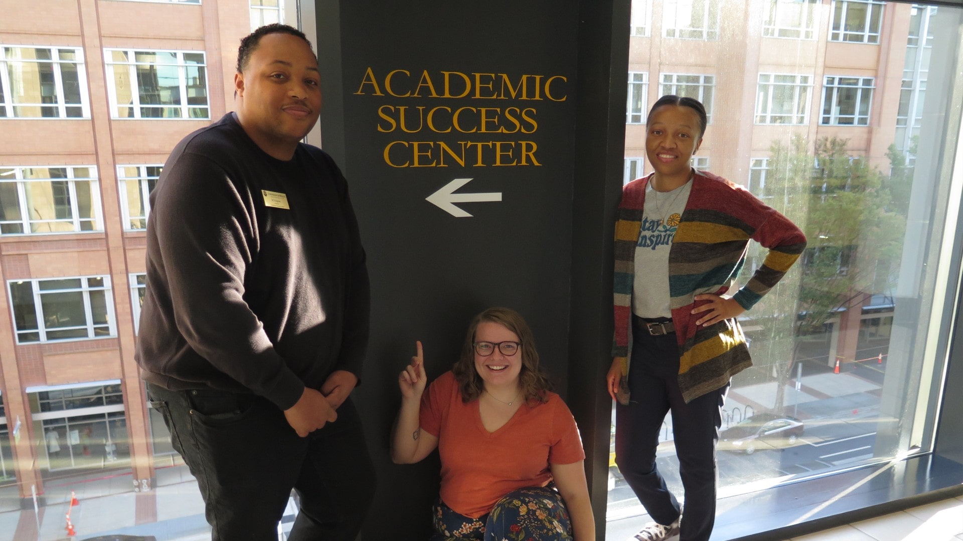 Three staff members of JWU Charlotte Accessibility Services