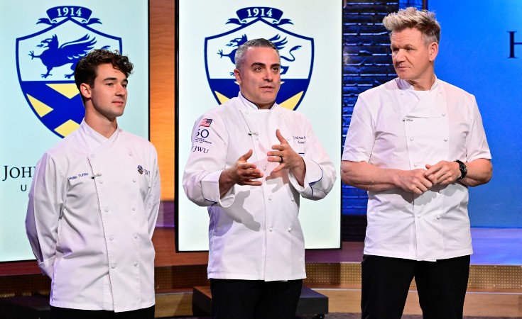  Hollis Tuffile, Chef TJ Delle Donne and Gordon Ramsay on Hell's Kitchen